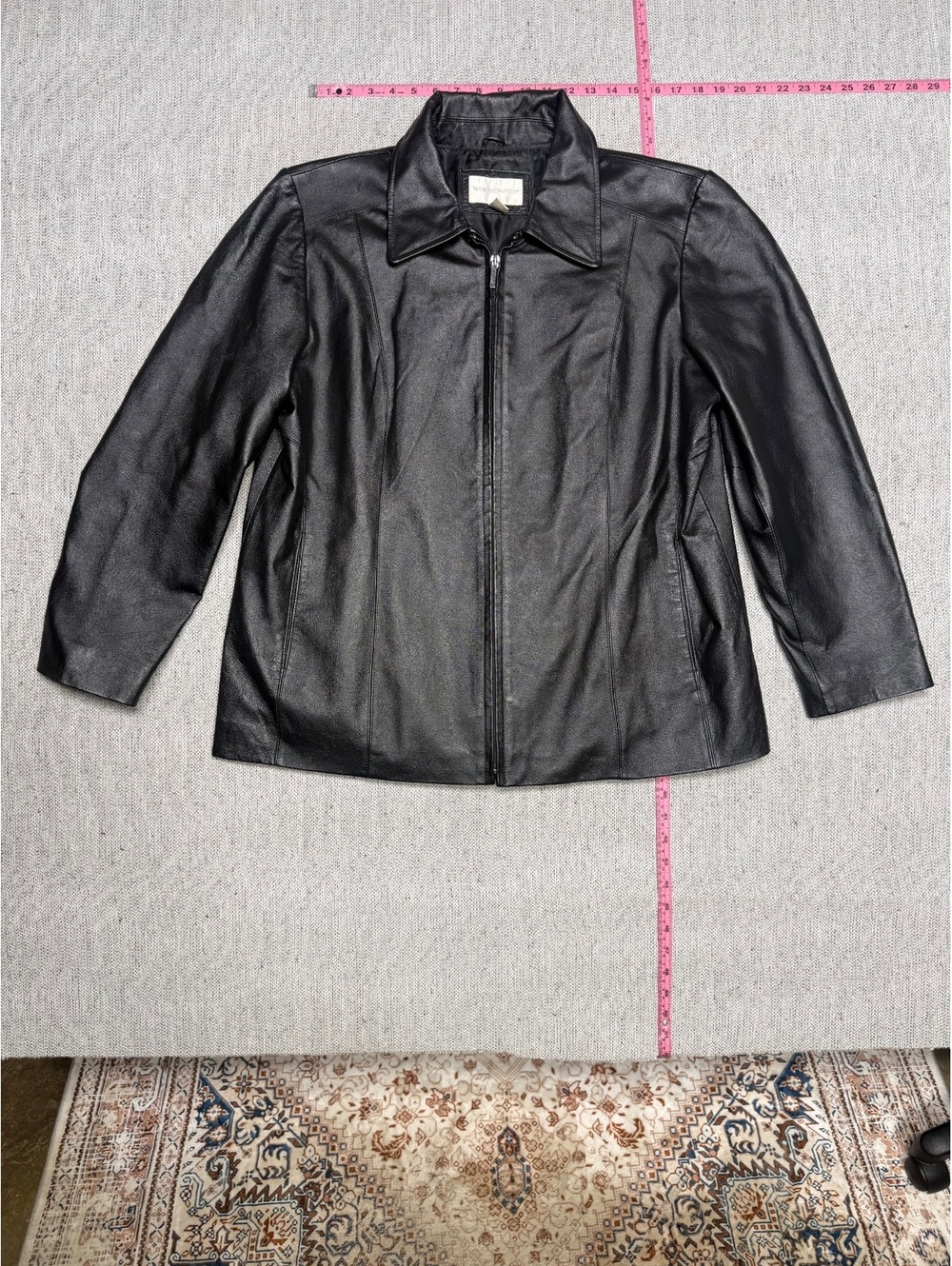 Worthington Women's Genuine Leather Jacket Black XL